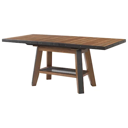 Rustic Rectangular Gathering Table with Self-Storing Leaf