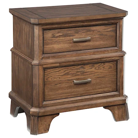 2 Drawer Nightstand with USB Charger in Drawer