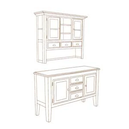Four Door, Six Drawer China Cabinet