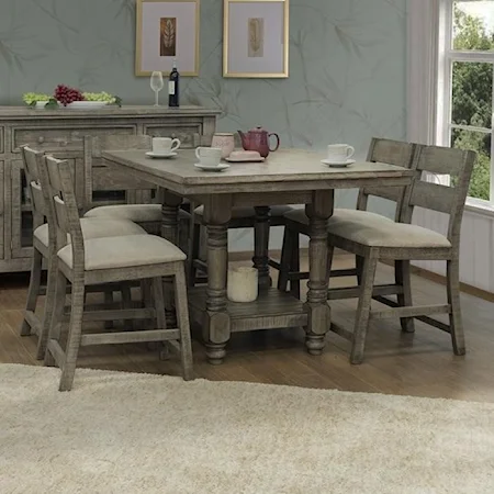 Relaxed Vintage 7-Piece Table and Chair Set