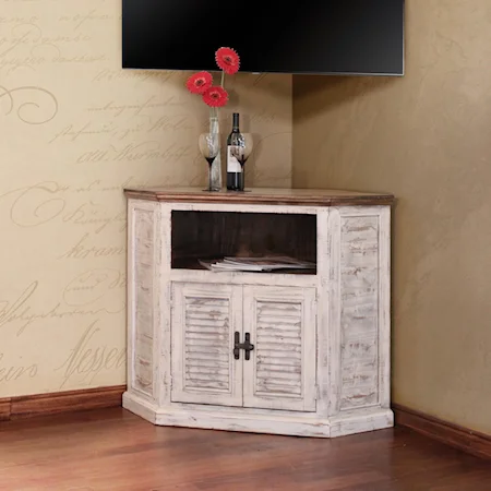 Corner TV Stand with Two Doors