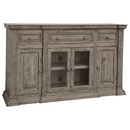 Transitional 3-Drawer, 4-Door Console