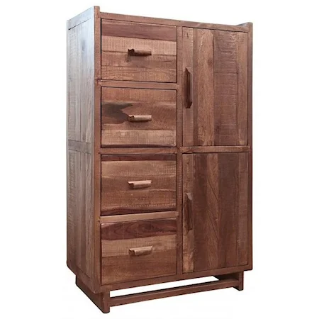 Rustic Bedroom Chest with Doors and Drawers