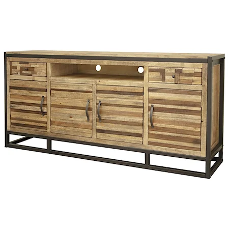 Industrial 2-Drawer and 4-Door TV Stand