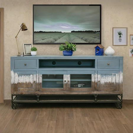 Coastal 2-Drawer and 4-Door TV Stand