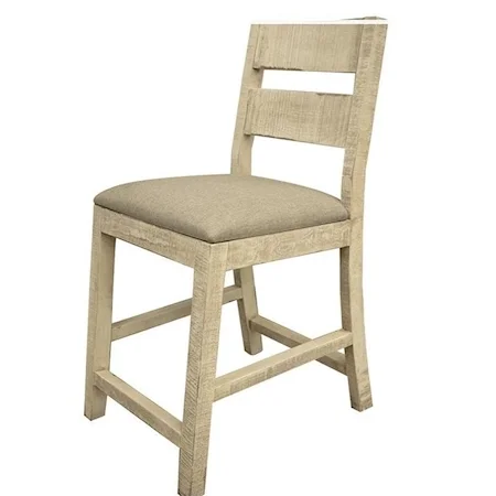 Transitional 24" Barstool with Upholstered Seat