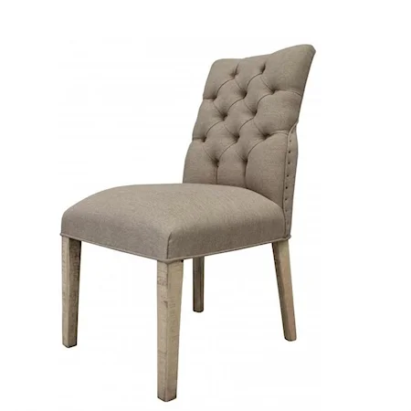 Transitional Upholstered Tufted Side Chair