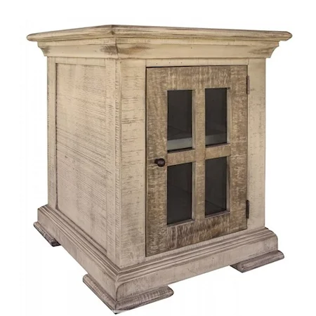 Transitional End Table with 1 Door