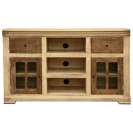 Transitional Wall Unit TV Stand with 2-Drawers and 2-Doors