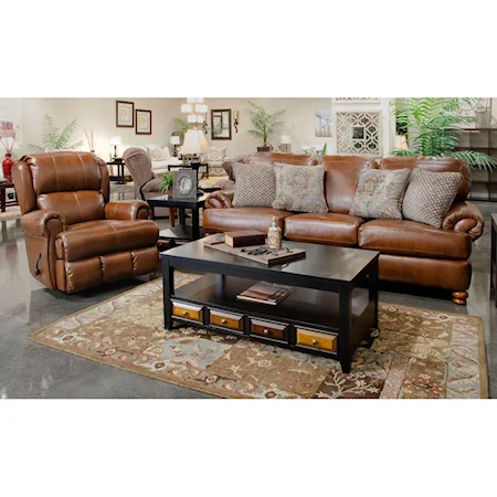 Stationary Sofa and Glider Recliner Set