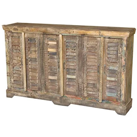 Reclaimed Wood 6 Door Shutter Sideboard