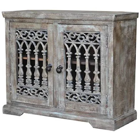 Reclaimed Wood 2 Door Jali Dining Server