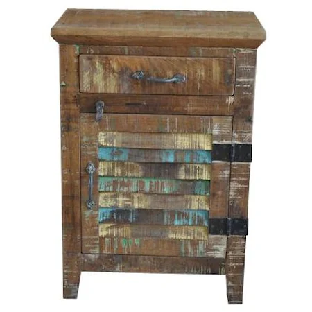 Reclaimed Wood Louver Nightstand