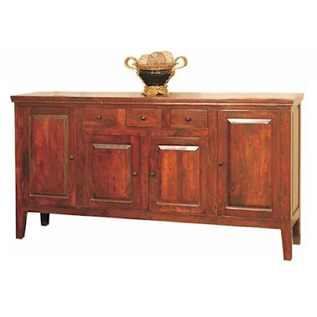 Transitional Rich Brown 3-Drawer 4-Door Dining Sideboard