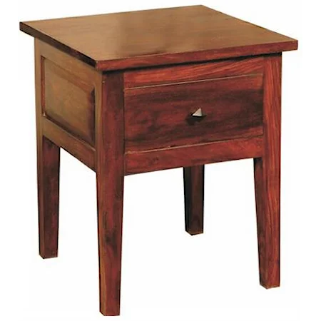 Transitional Solid Wood 1-Drawer End Table