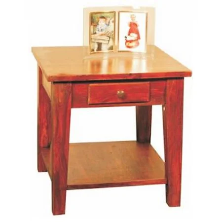 Ajara Square 1-Drawer 1-Shelf End Table