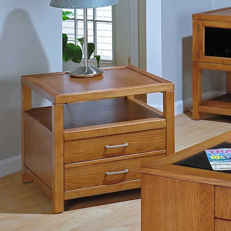 End Table with Two Drawers and a Shelf