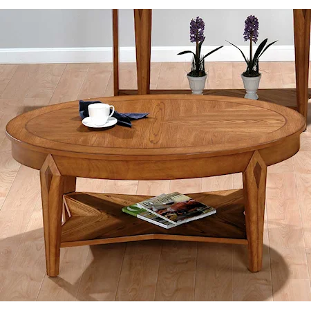 Oval Cocktail Table with a Shelf