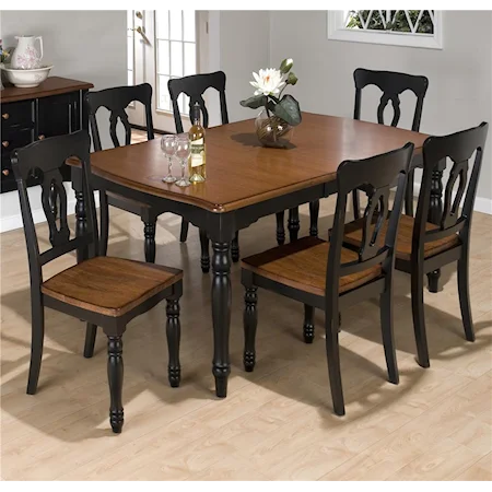 7-Piece Rectangular Leg Table and Maryville Side Chair Set