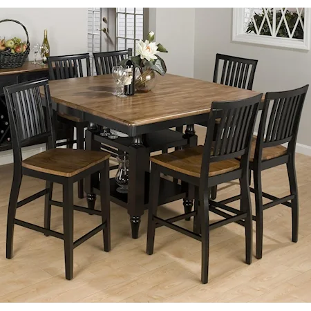 7-Piece Pub Table & Counter Height Side Chair Set