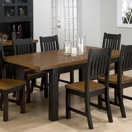 New Zealand Pine Rectangle Dining Table with Take-Out Leaf