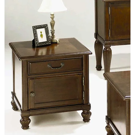 End Table with a Drawer and Door