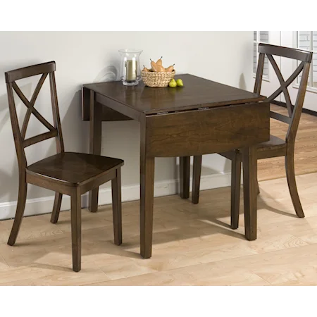 3-Piece Drop Leaf Kitchen Table & Side Chair Set