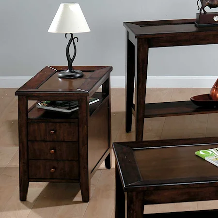 Casual 3-Drawer Chairside Table
