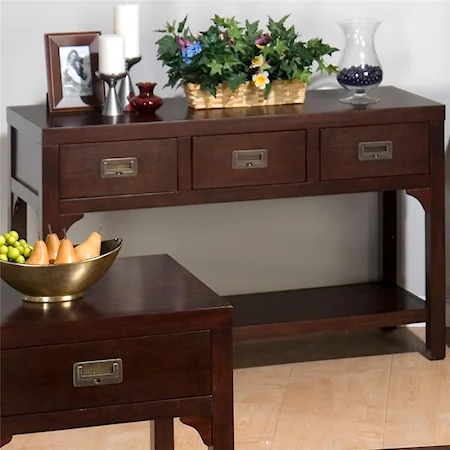 Transitional 3-Drawer Sofa Table