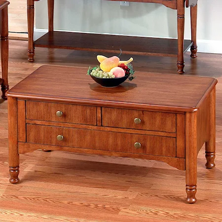 Rectangular Cocktail Table with Three Drawers