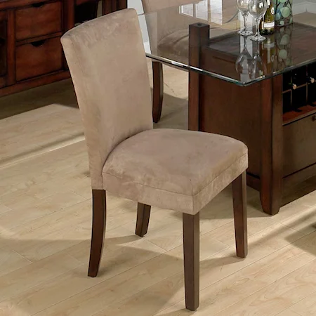 Conventional Height Parson Side Chair with Putty Microfiber