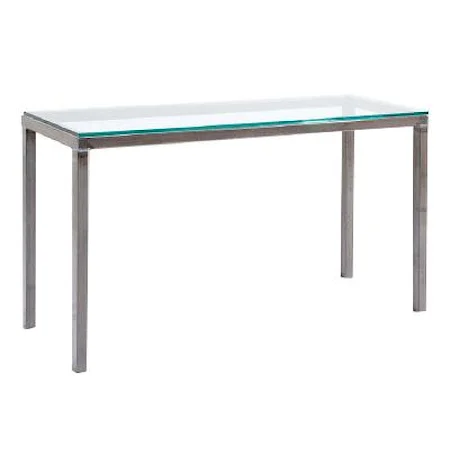 Contemporary Console Table with Tempered Glass Top