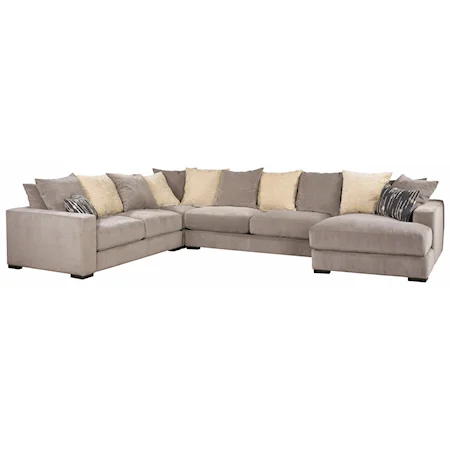 Sectional Sofa with Track Arms and Chaise