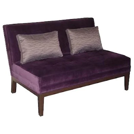 Armless Loveseat with Tapered Legs