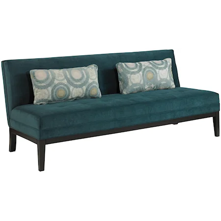 Armless Stationary Sofa with Tapered Legs