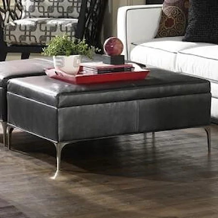Oversized Modern Cocktail Ottoman with Metal Legs