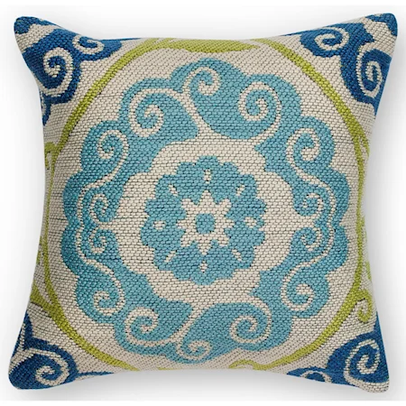 20" X 20" Blue/Green Laurel Pillows