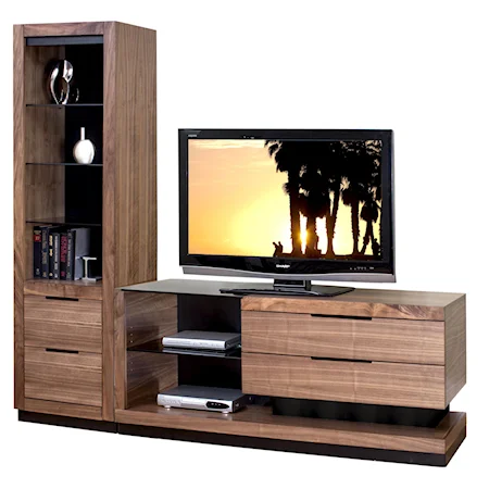 Contemporary Small Left Side Wall Unit with 1 Pier