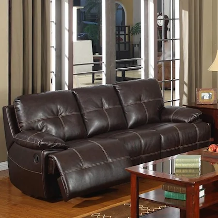Casual Button-Tufted Dual Recliner Sofa