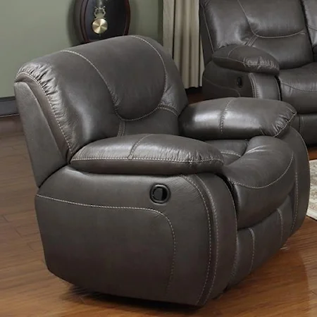 Casual Recliner with Pillow Arms