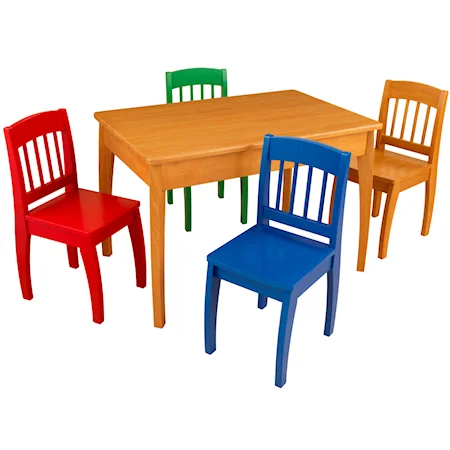 Euro Honey Table & Four Chairs Set for Kids
