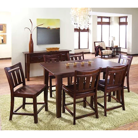 Tall Dining Table with Six Tall Side Chairs