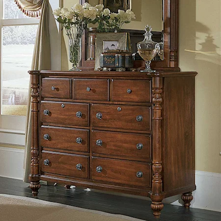 Nine Drawer Bowfront Bureau