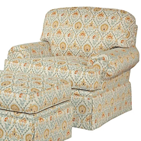 Upholstered Chair with Rolled Arms