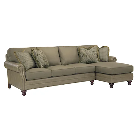 Two Piece Traditional Sectional Sofa with RAF Chaise