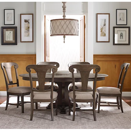 Seven Piece Dining Set with Grant Round Table and Fulton Side Chairs