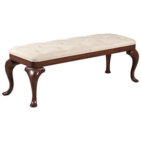 Traditional Bed Bench with Upholstered Seat and Button Tufting