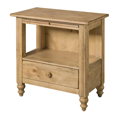 Open Nightstand with Open Shelf and One Drawer