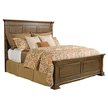 King Monteri Solid Wood Panel Bed