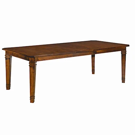 Rectangular Leg Table with Carved Details
